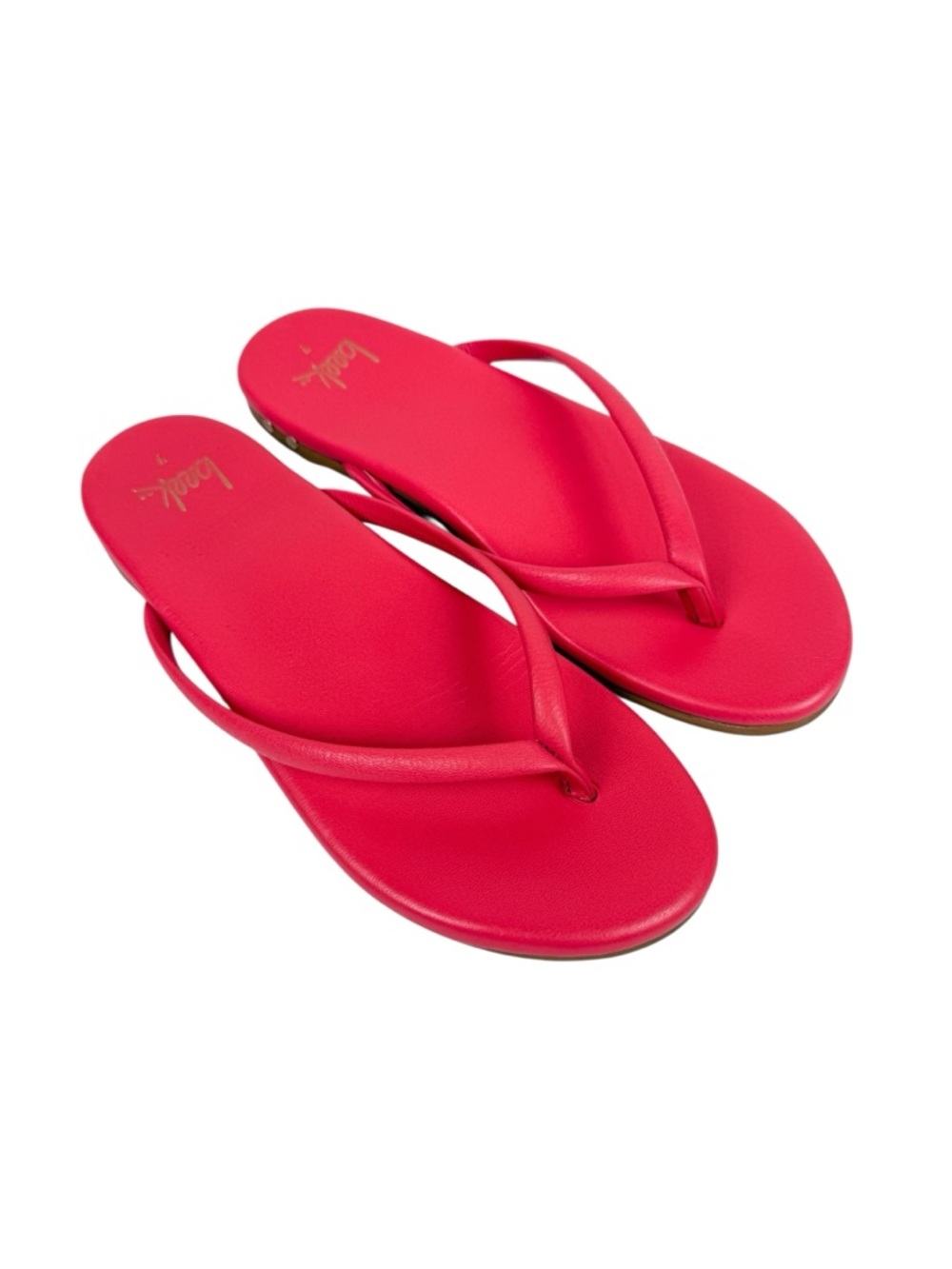 Beek Sunbeam Leather Flip Flop Sandal Pink Size 7
